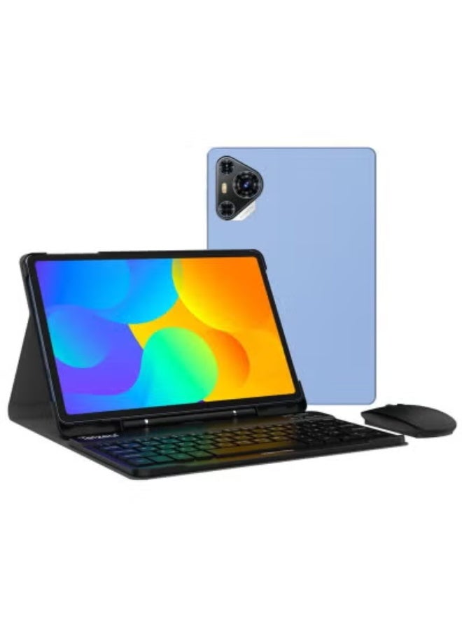 Telzeal P200 Tablet – 11-Inch FHD Display, 12GB RAM 512GB ROM, 10000mAh Battery, Android Smart Tab with Dual Camera, Wi-Fi Bluetooth, Case Keyboard Bundle, Slim High-Performance Tablet – Blue - Image 1