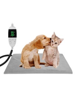 Pet Heating Pad, Temperature Adjustable Heated Bed, Digital Display Smart Heating Mat with Anti-bite Wire and Waterproof for Dogs, Cats,Rabbits,Chicken,etc (Medium)