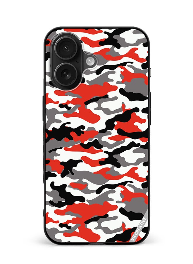 Protective Case Cover For Apple iPhone 16 Plus Pink Camouflage Military Pattern Design Multicolour