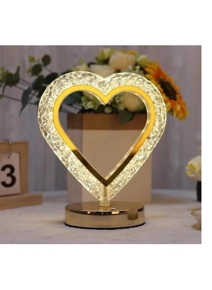 Generic - Crystal heart lampshade frame lampshade works directly with USB electricity and has multiple lighting options - Image 1