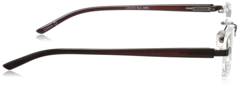 Foster Grant Men's Rick Rectangular Reading Glasses, Brown/Transparent, 59 mm - Image 3
