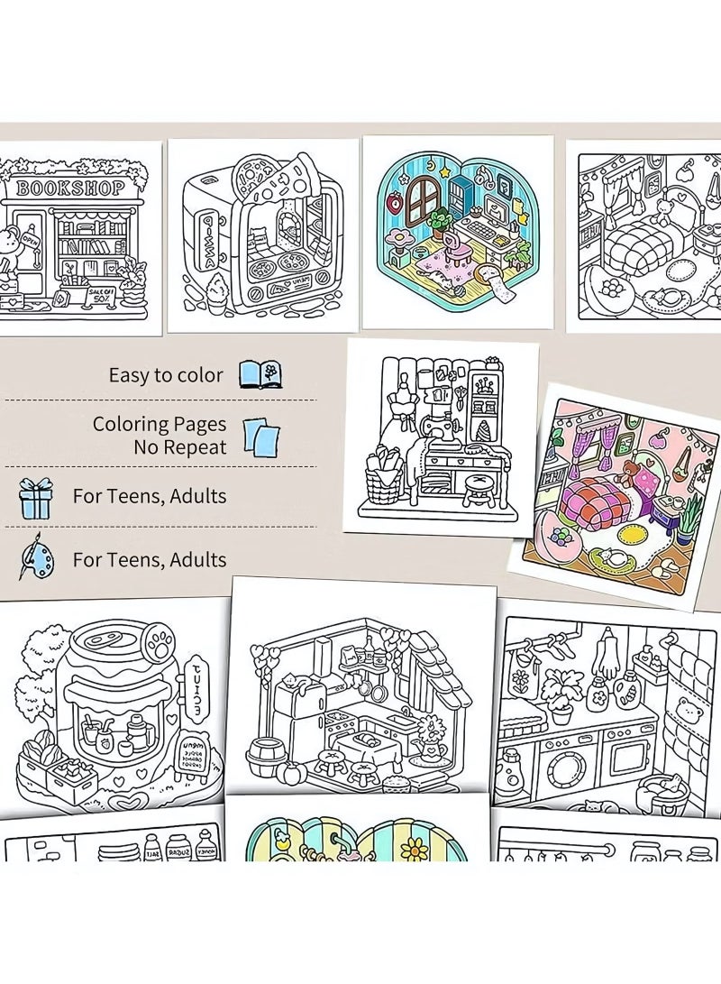 Coloring Book for Adults & Teens, Cozy Times: Easy-to-Color Relax Book with Fun Illustrations, High-Quality Paper, Coloring Book Daily Relaxation Activity, Perfect Gift for Cozy Spaces & Holiday Gifting - Image 5
