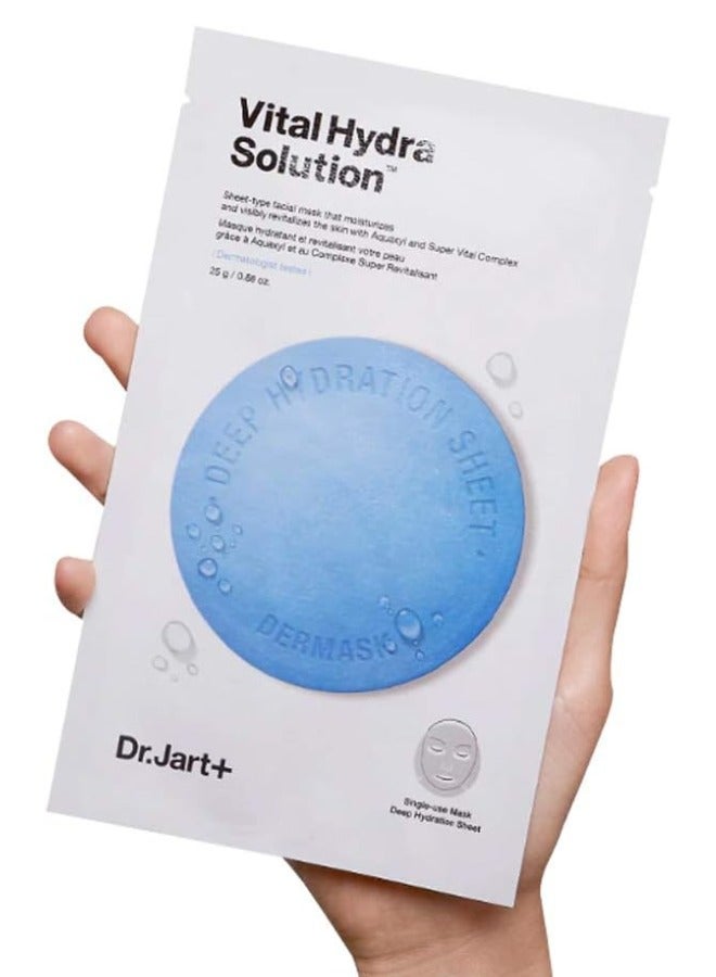 Dr.Jart+ Vital Hydra Solution Deep Hydration Mask Sheet 25g (0.9oz.) 5ea & Set Stainless Steel Gua Sha - Image 2