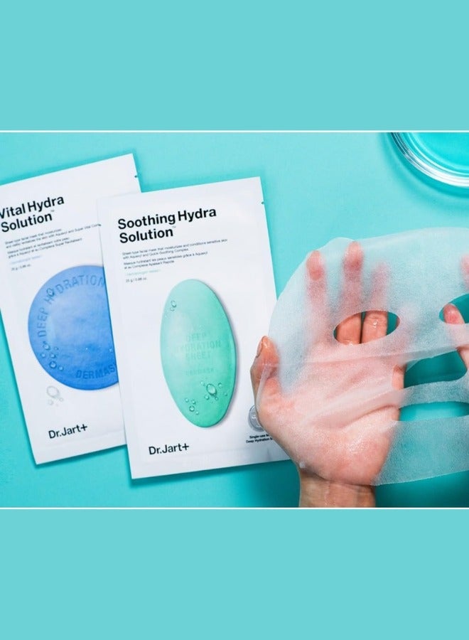 Dr.Jart+ Vital Hydra Solution Deep Hydration Mask Sheet 25g (0.9oz.) 5ea & Set Stainless Steel Gua Sha - Image 4