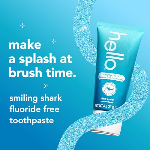 hello Smiling Shark Fluoride Free Kids Toothpaste, Natural Fruit Punch, 4.2 Oz Tube (Pack of 3) - Image 2