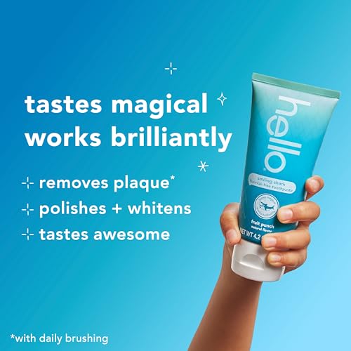 hello Smiling Shark Fluoride Free Kids Toothpaste, Natural Fruit Punch, 4.2 Oz Tube (Pack of 3) - Image 4