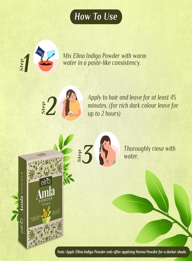 Elina Pure Herbal Amla Powder 200g (100gx2) | Organic Dried Indian Gooseberry Hair Growth Powder for Natural Black Hair | 100% Pure & Natural Amala hair Pack | Pure Herbal Mask for Frizz Control - Image 4