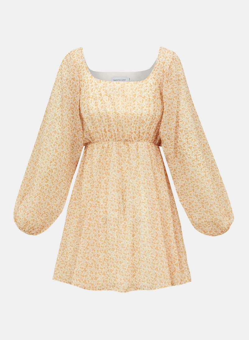 Needs No Label  Yellow Floral Swing Dress for Women | Best Price UAE
