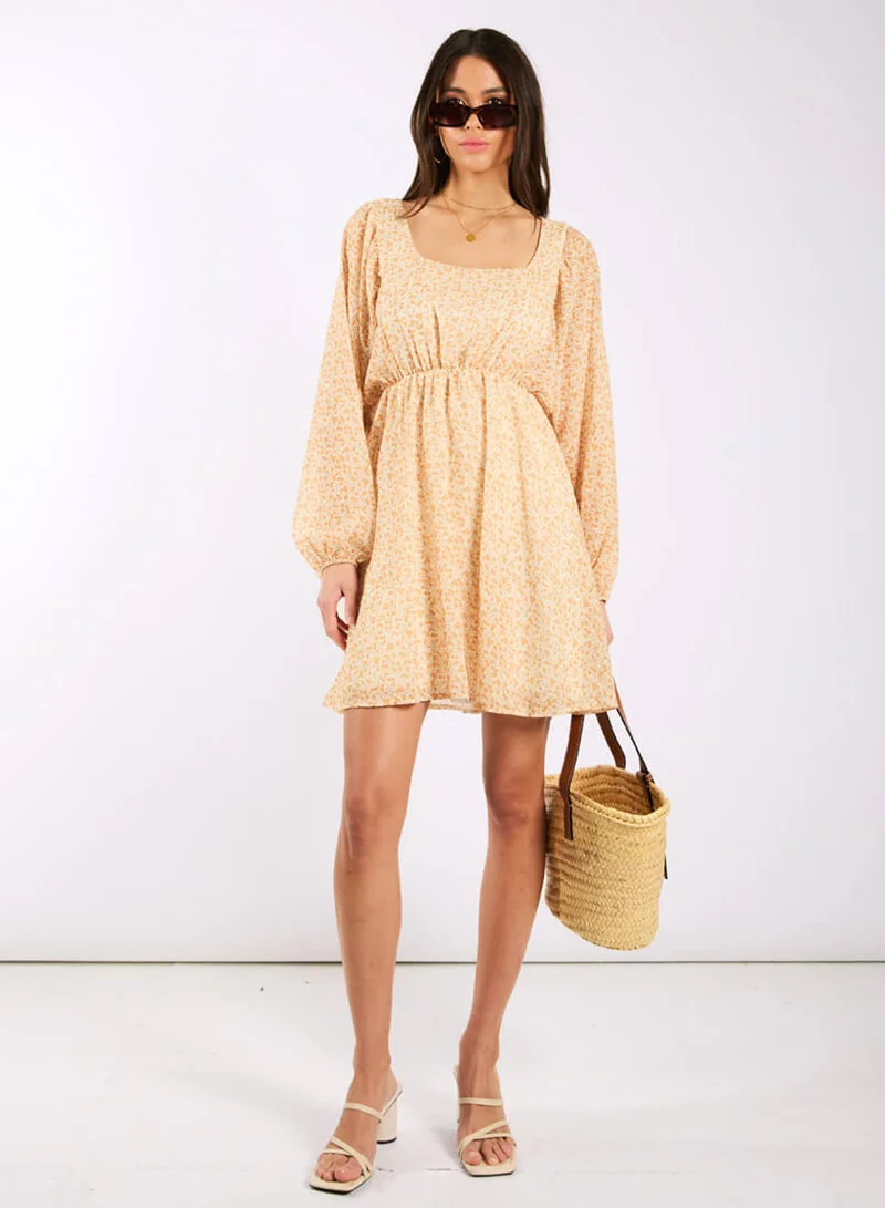 Yellow Floral Swing Dress