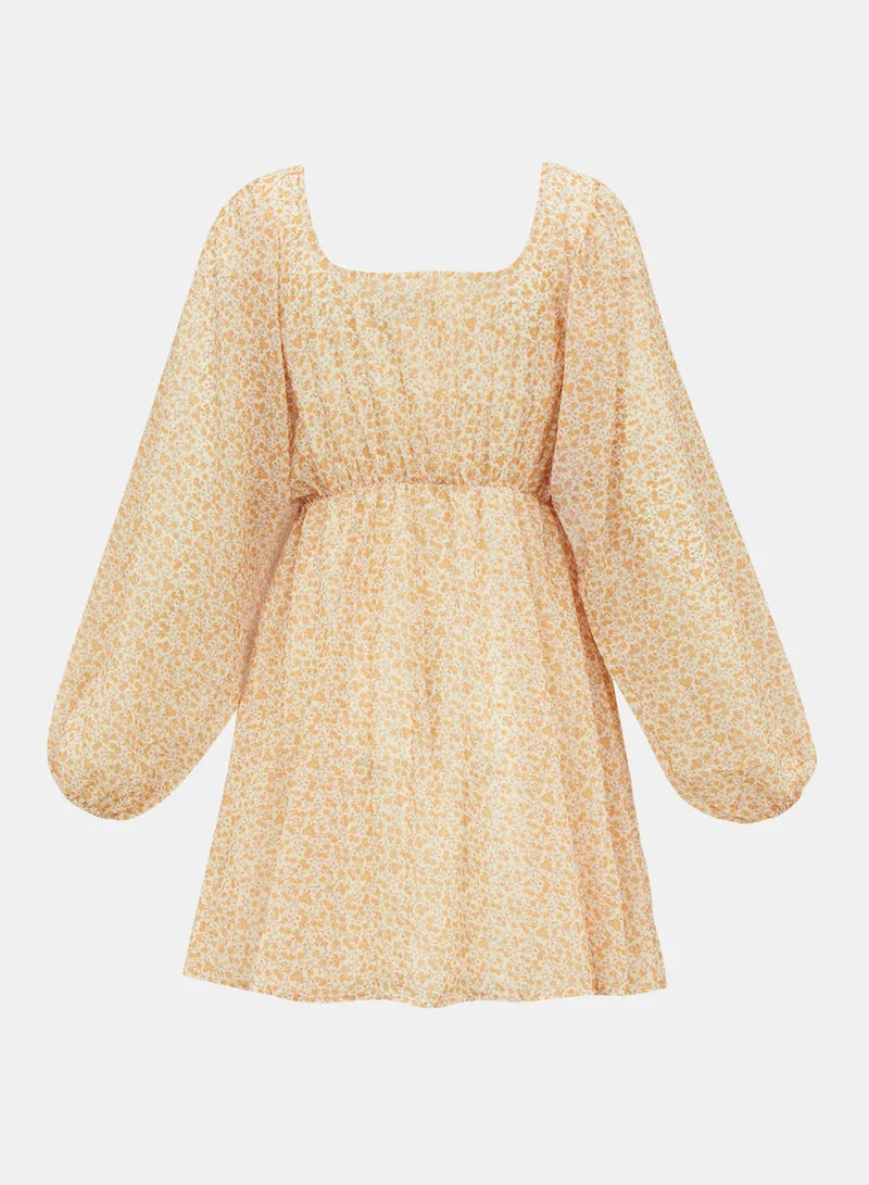 Needs No Label  Yellow Floral Swing Dress for Women | Best Price UAE