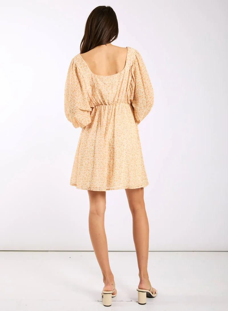 Needs No Label  Yellow Floral Swing Dress for Women | Best Price UAE