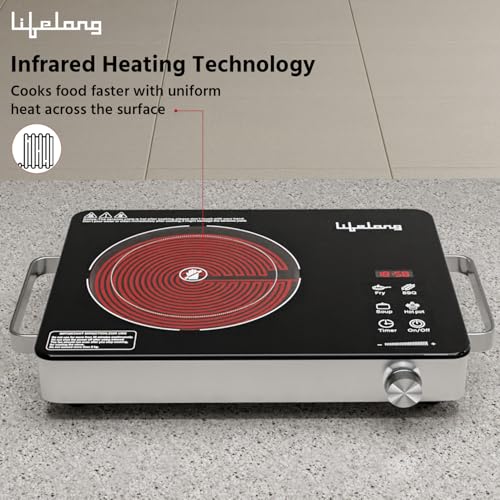 Lifelong 2000 Watt Infrared Induction Stove with Digital Display - Surge Protection, Electric Induction, 4 Cooking Modes, Auto Shut Off & Temperature Control with Voltage Protection - Image 4
