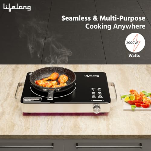 Lifelong 2000 Watt Infrared Induction Stove with Digital Display - Surge Protection, Electric Induction, 4 Cooking Modes, Auto Shut Off & Temperature Control with Voltage Protection - Image 2