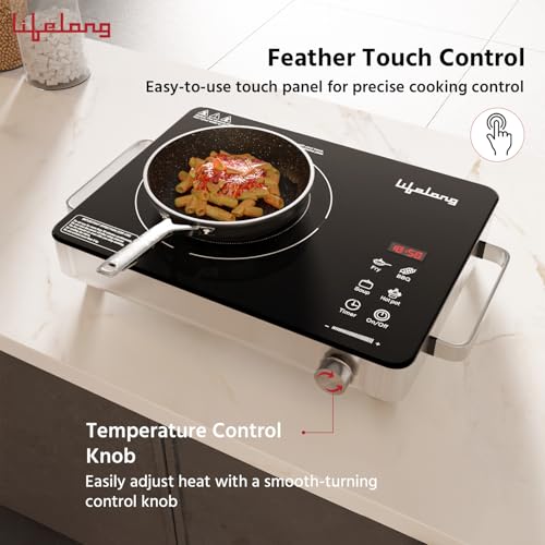 Lifelong 2000 Watt Infrared Induction Stove with Digital Display - Surge Protection, Electric Induction, 4 Cooking Modes, Auto Shut Off & Temperature Control with Voltage Protection - Image 3