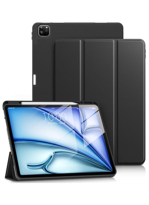 Case for iPad Air 12.9-inch (M2) 2024 Tri-Fold Smart Tablet PU Leather Case, Hard PC Back Shell Slim Case Multi- Viewing Angles Stand Hard Shell Folio Case Cover with Auto Wake up