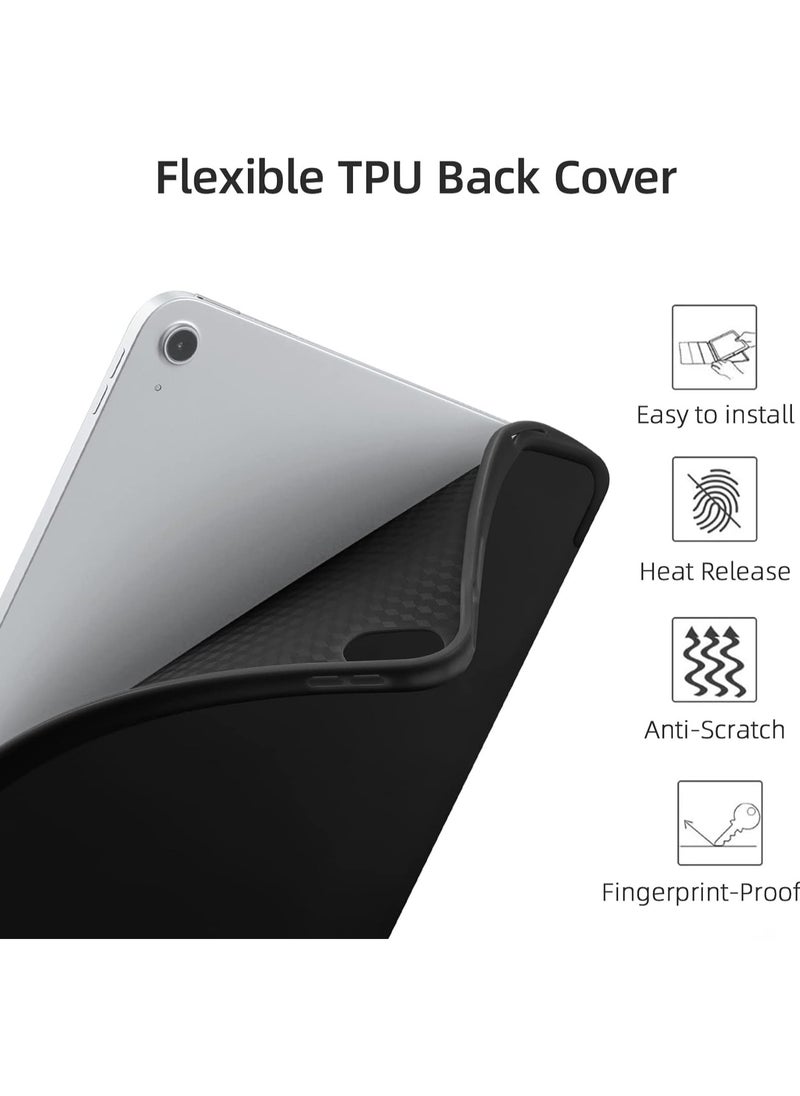 Case for iPad Air 12.9-inch (M2) 2024 Tri-Fold Smart Tablet PU Leather Case, Hard PC Back Shell Slim Case Multi- Viewing Angles Stand Hard Shell Folio Case Cover with Auto Wake up