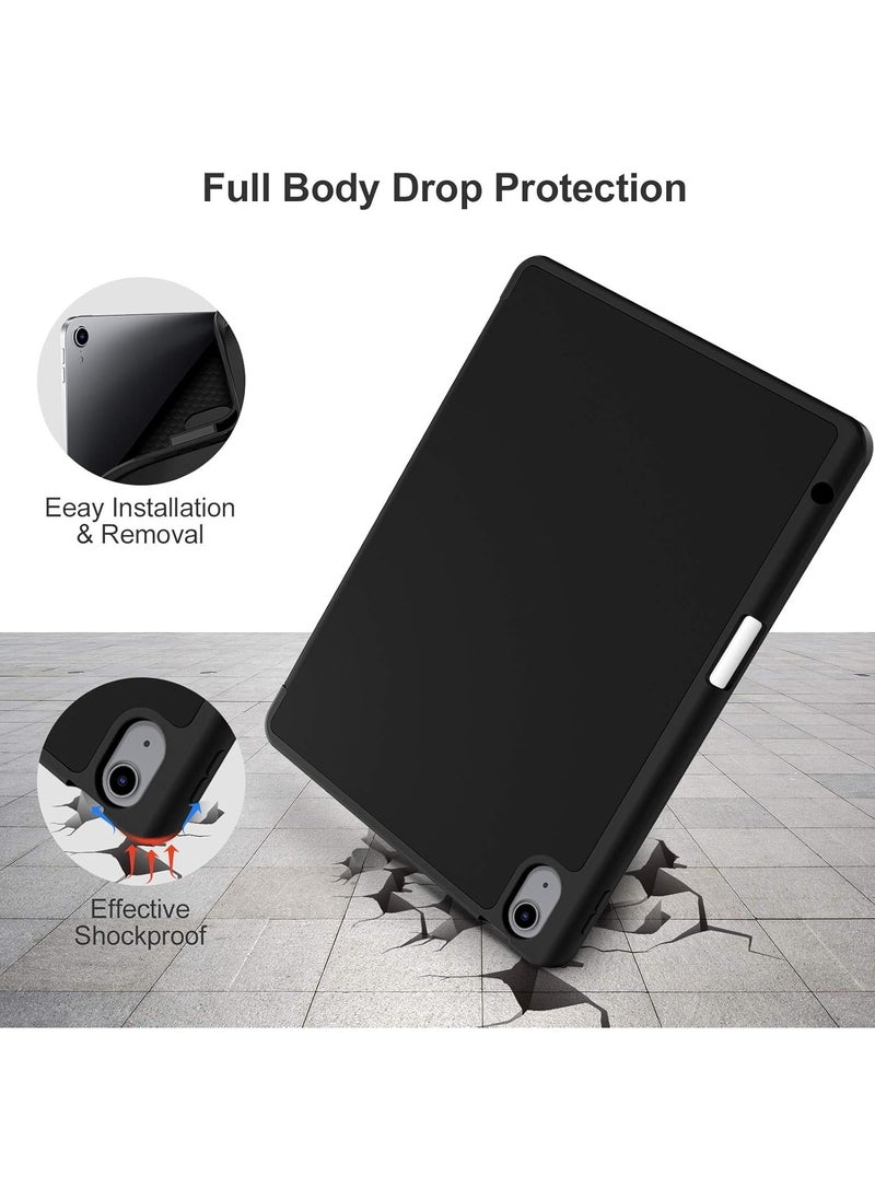 Case for iPad Air 12.9-inch (M2) 2024 Tri-Fold Smart Tablet PU Leather Case, Hard PC Back Shell Slim Case Multi- Viewing Angles Stand Hard Shell Folio Case Cover with Auto Wake up