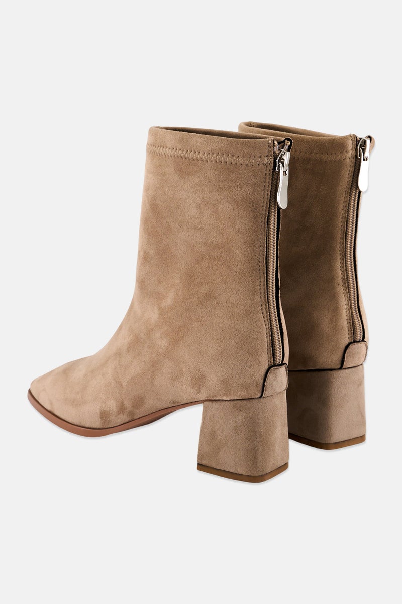 STEVE MADDEN Women Ticks Zipper Closure Ankle Boots, Tan - Image 2