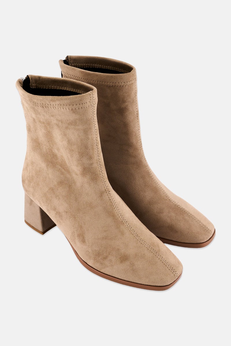 STEVE MADDEN Women Ticks Zipper Closure Ankle Boots, Tan - Image 1