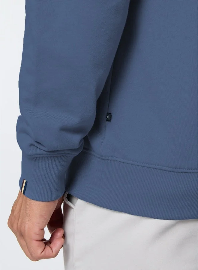 MANNERISM  The Calm Blue Cotton Sweatshirt with Relaxed Fit for Men | Best Price UAE