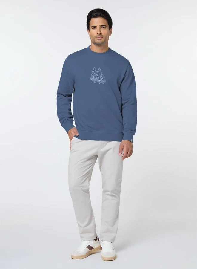 MANNERISM  The Calm Blue Cotton Sweatshirt with Relaxed Fit for Men | Best Price UAE