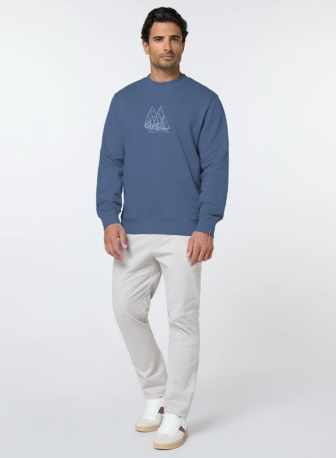 MANNERISM  The Calm Blue Cotton Sweatshirt with Relaxed Fit for Men | Best Price UAE