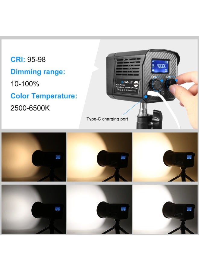 PULUZ 60W Studio Video Light, 2500K-6500K Dual Color Temperature Professional Photography Fill Light - Black - Image 3