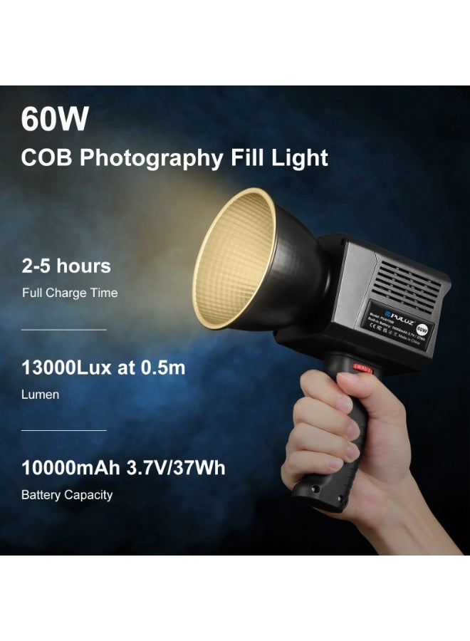 PULUZ 60W Studio Video Light, 2500K-6500K Dual Color Temperature Professional Photography Fill Light - Black - Image 2