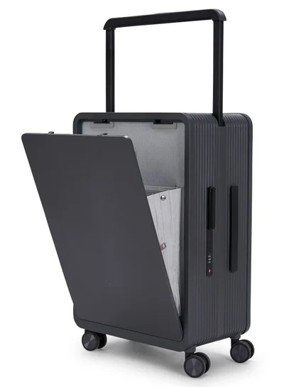 LIMRA Travel Bag From Limra It contains two compartments Made Of PC Luggage Trolley Size 24 inch Color Grey