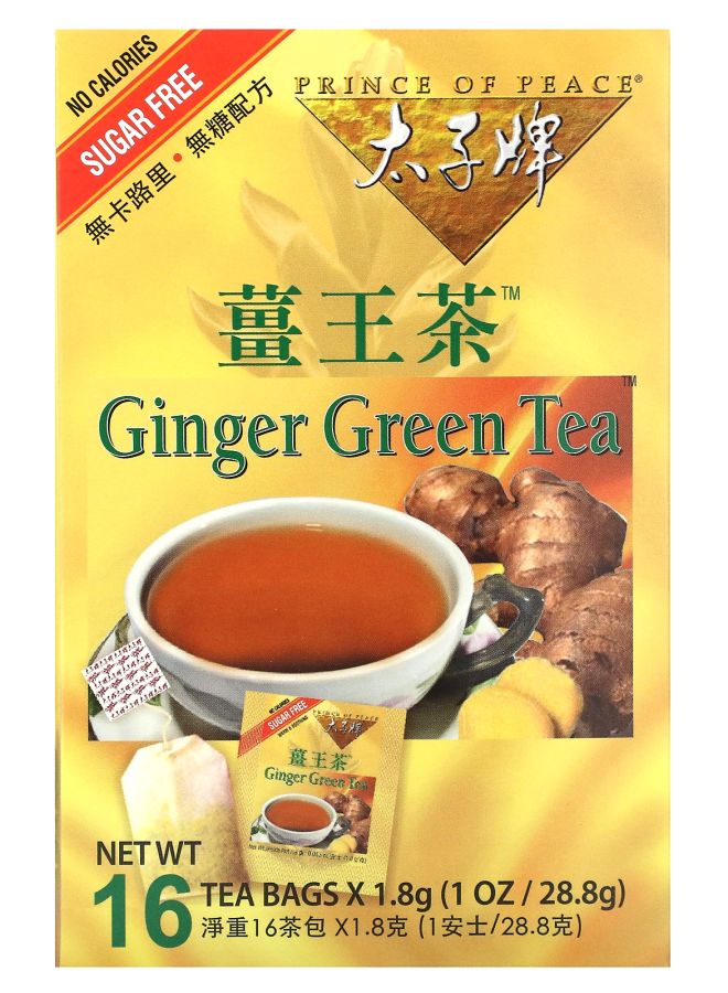 Prince Of Peace Ginger Green Tea 16 Tea Bags 1 oz (28.8 g) 