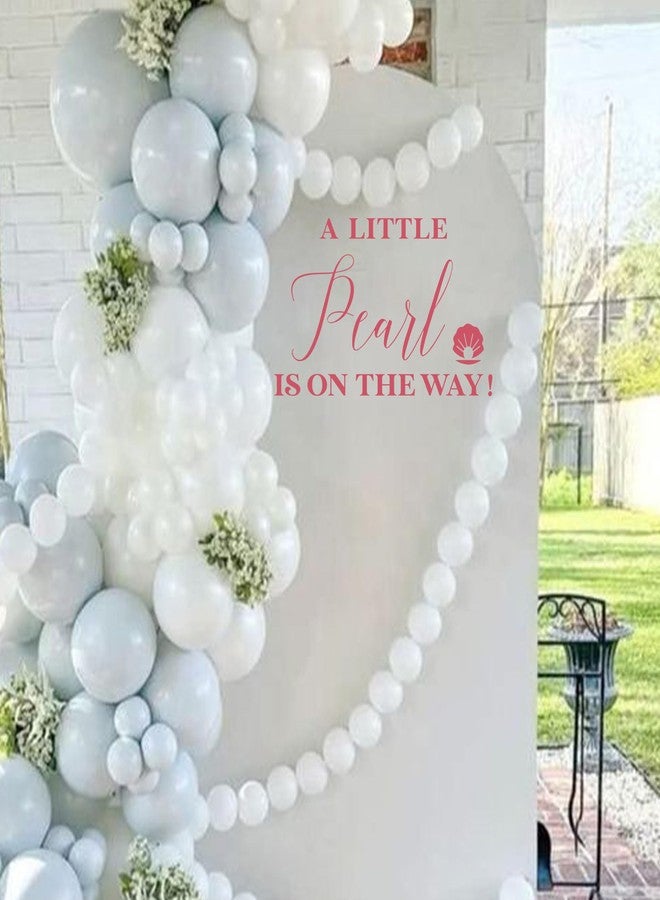 Capiont A Little Pearl is on The Way Decal - Sea Themed Baby Shower Party Decor Stickers,Gender Reveal/Baby Shower Party Decor,Little Pearl Sign Mermaid Ocean Balloon Arch Backdrop (Red Pearl) - Image 5