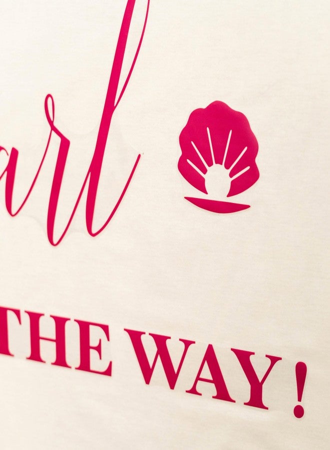 Capiont A Little Pearl is on The Way Decal - Sea Themed Baby Shower Party Decor Stickers,Gender Reveal/Baby Shower Party Decor,Little Pearl Sign Mermaid Ocean Balloon Arch Backdrop (Red Pearl) - Image 4