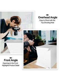 Generic Photo Studio Professional LED Light Box Portable Photography Shooting Light Tent Kit 40×40cm White Foldable Shooting Softbox with 2 Led Strips 70 Led Lights 4 Backdrops  - Image 5
