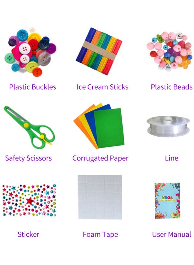 NIBEMINENT 500-Piece DIY Handmade Arts And Crafts Supplies Kit Multicolour - Image 3