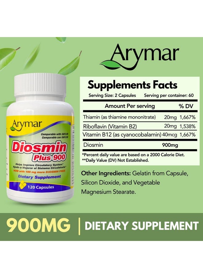Arymar Diosmin Plus 900, Circulatory System Support (60 Capsules/Pack of 1) (120 Capsules) - Image 5