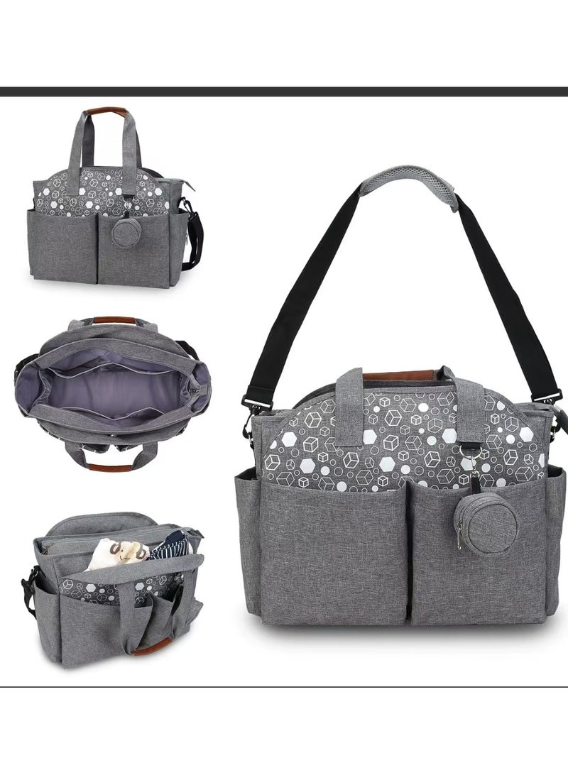 Multifunctional Signature Diaper Bag With Changing Mat - Grey  - Image 2