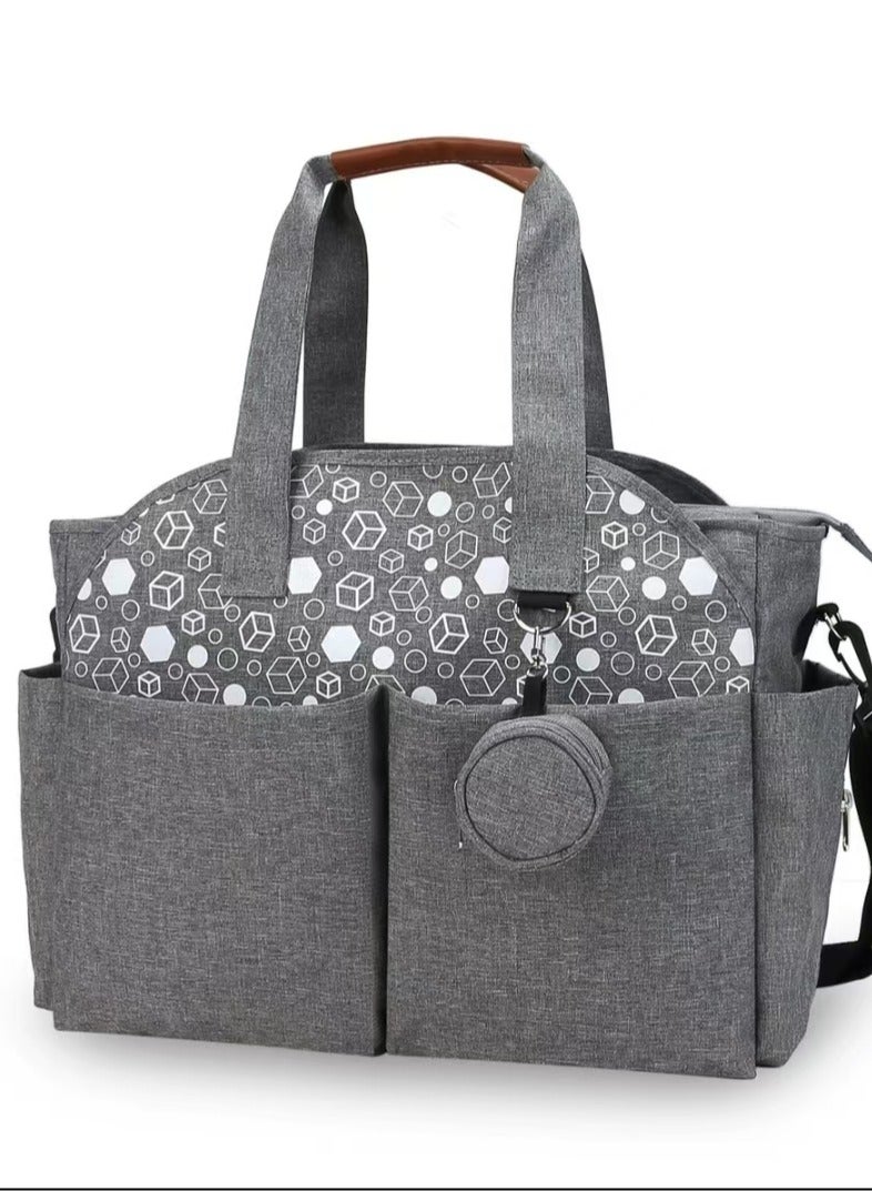 Multifunctional Signature Diaper Bag With Changing Mat - Grey  - Image 1