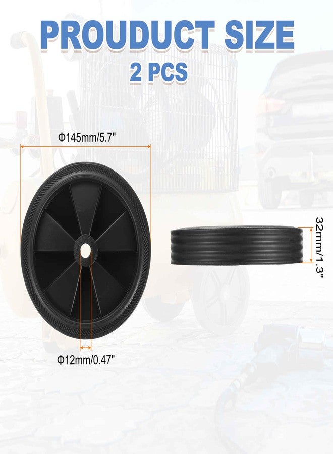 ميكسينيتي عجلات ضاغط الهواء MECCANIXITY مقاس 6 بوصات عجلات عالمية بديلة لمعظم ضواغط الهواء تزيد من القدرة على المناورة مع عبوة من قطعتين بقطر 0.5 بوصة، باللون الأسود - Image 2