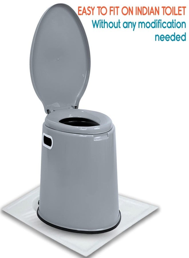 VHG Grey Portable Indian Toilet to Western Converter Commode Chair Stool - Suitable for Adults, Kids, Pregnant Women & Elderly - Image 5