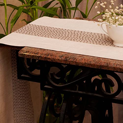 ZEBA World 100% Cotton Embroidered Table Runner – Beige, 30x210 cm (12x84 Inch) – Elegant Dining Table Runner for 4/6 Seater – Durable & Stylish for Dining Room, Living Room, Home Decor - Image 4