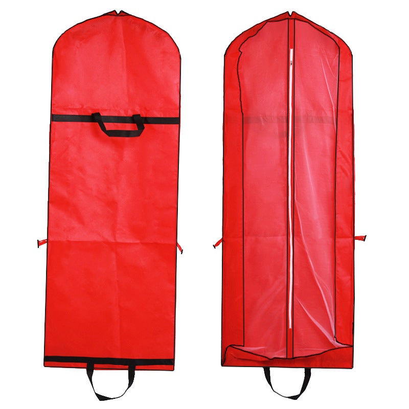 Non-Woven Wedding Dress Dust Cover Clothing Storage Bag Dust Cover Folding Dual-Purpose Handbag - Image 5
