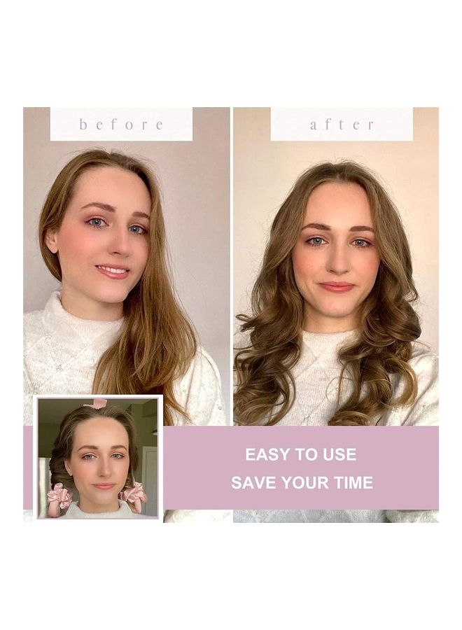 NIBEMINENT Heatless Curling Rod Headband Curler Set Purple Beige - Image 3