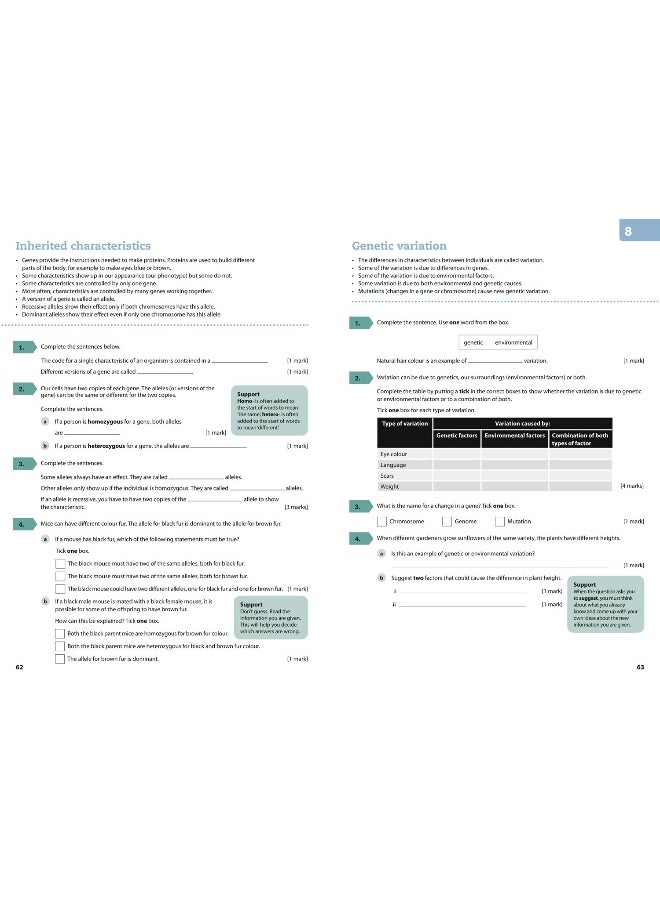 AQA GCSE 9-1 Biology for Combined Science Foundation Support Workbook