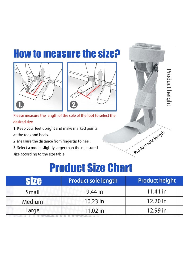 Generic - AFO Foot Drop Brace Splint Ankle Foot Orthosis Walking with Shoes or Sleeping Drop Foot Stabilizer Support for Stroke Hemiplegia Medium Right - Image 1