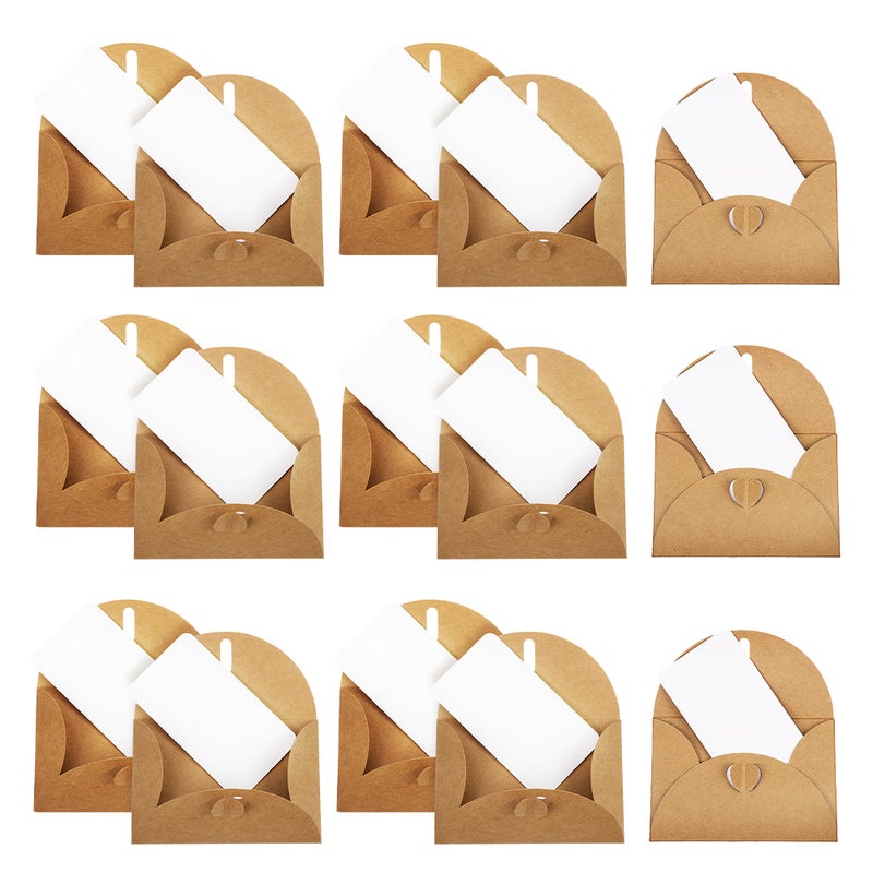 🖊️ أظرف كرافت صغيرة مزودة بقفل على شكل قلب لتصميمات دعوات وبطاقات بتصميم قديم مناسب للزفاف أعياد الميلاد والتخرج - Image 5