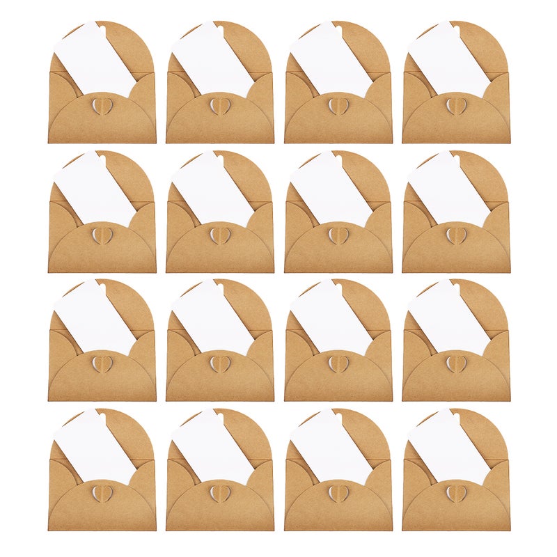 🖊️ أظرف كرافت صغيرة مزودة بقفل على شكل قلب لتصميمات دعوات وبطاقات بتصميم قديم مناسب للزفاف أعياد الميلاد والتخرج - Image 3