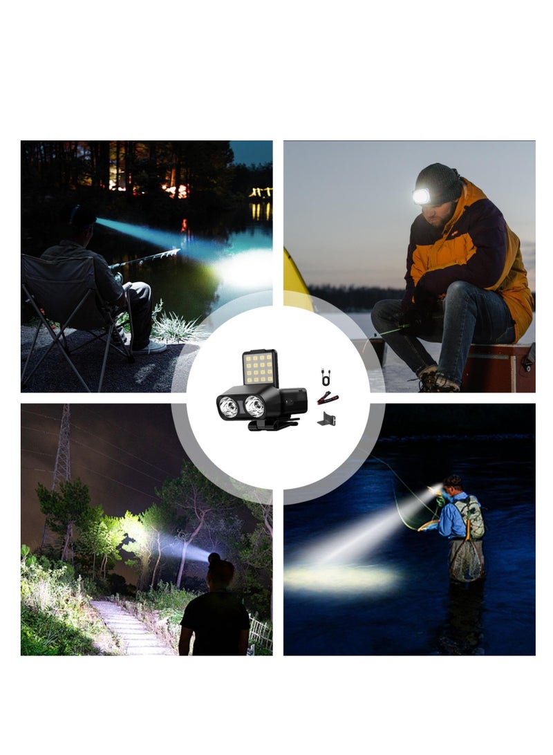 SOLARAE Hard Hat Light, USB C Hardhat Headlamp, Rechargeable Hard Hat Light, 900 Lumens Bright Side Sensing Flashlight, Adjustable Outdoor Lighting Supplies, Clip on Hands Free Hat Lights - Image 4