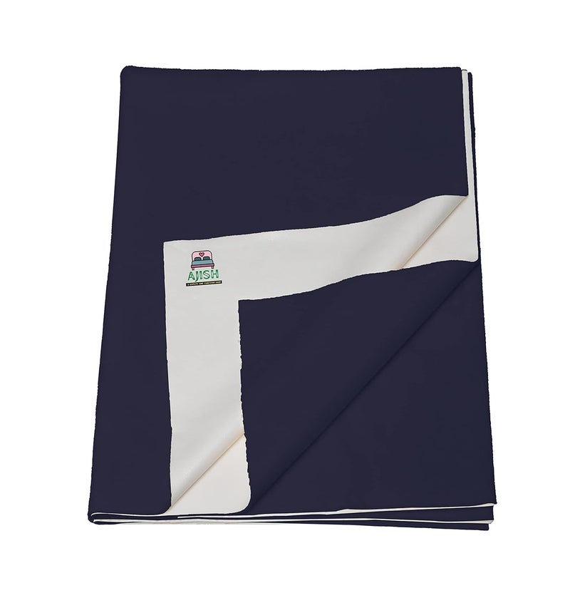 Baby Bed Protector Reusable 100 Waterproof High Absorbent Faster Dry Sheet Soft Cotton Fabric Best for New Born Babies Toddler Children 70X100CM Dark Blue Medium Pack of 1