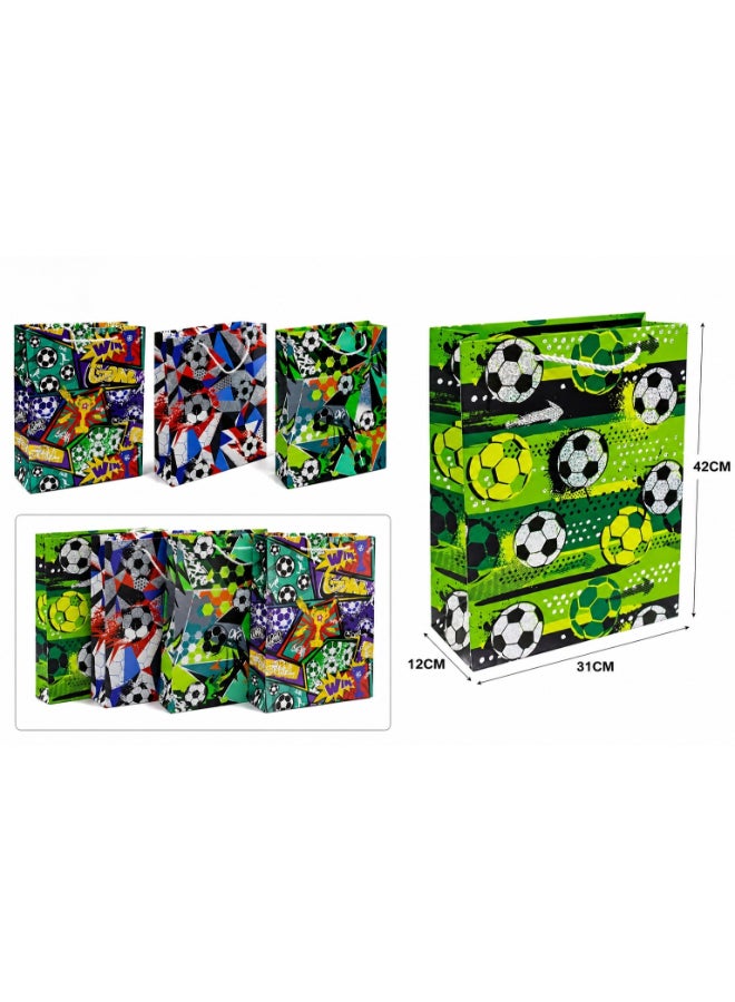 Toyland Football Printed Gift Bag 31x12x42cm – 1 Pc Assorted Design – Large Kids Birthday Party Gift Bag – Soccer Theme Carry Bag - Image 2