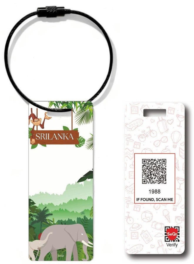 SeQR Smart Lost & Found Luggage Tag - Metal QR Travel ID Tag with Wire Cable for Suitcase, Backpack, Stroller, Golf Bag - Scan & Find Digital Souvenir Tag - Smart Travel Accessory/Srilanka Souvenir - Image 1